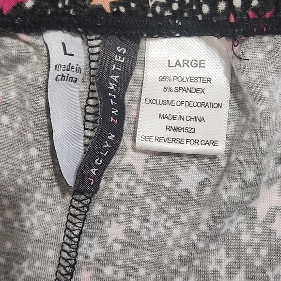 Starry Black and Pink Women's Pajama Shorts - Picture 2 of 2